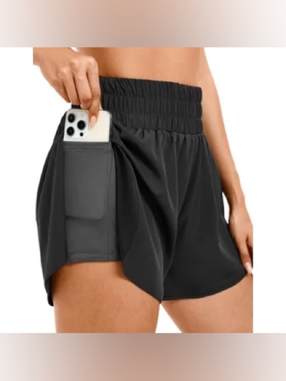Avia running athletic shorts with bike liner and cell phone pocket, NWT sz m